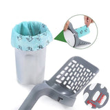 2 in 1 Cat Litter Shovel Scoop-Wiggleez-Grey + 2 Rolls-Wiggleez