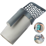 2 in 1 Cat Litter Shovel Scoop-Wiggleez-Grey + 2 Rolls-Wiggleez