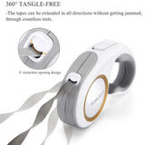 3M 5M Dog Retractable Traction Automatic Rope Dog Leash Harness Belt Small Medium Dogs-Wiggleez-3M White-Wiggleez