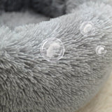 Anti Anxiety Warm Cozy Dog Calming Round Donut Bed-Wiggleez-White-M- 20 in-Wiggleez