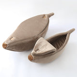 Cozy Warm Banana Shape Cat Bed Basket-Cat Warm Cozy Bed-Wiggleez-Brown-S For under 3 Ibs-Wiggleez