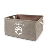 Customized Plain Dog Toy Paw Storage Basket-Wiggleez-G Brown-S 12 x 8 x 5 In-Wiggleez