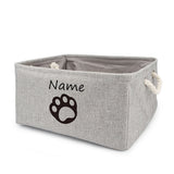 Customized Plain Dog Toy Paw Storage Basket-Wiggleez-G Gray-S 12 x 8 x 5 In-Wiggleez