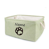 Customized Plain Dog Toy Paw Storage Basket-Wiggleez-G Green-S 12 x 8 x 5 In-Wiggleez