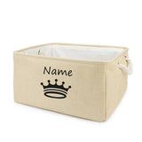 Customized Plain Dog Toy Paw Storage Basket-Wiggleez-H Beige-S 12 x 8 x 5 In-Wiggleez