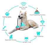 Dog Toy Ball Suction Cup Ropes Interactive Leaking Slow Feeder Chew Toy-Wiggleez-Turquoise-Wiggleez