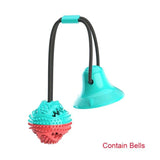 Dog Toy Ball Suction Cup Ropes Interactive Leaking Slow Feeder Chew Toy-Wiggleez-Turquoise-Wiggleez