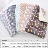 Dogs Cats Thick Fleece Warm Cozy Contemporary Sleeping Bed Blanket Mat Rug-Wiggleez-Blue Stars-S-Wiggleez