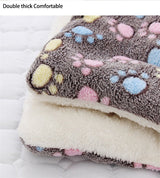 Dogs Cats Thick Fleece Warm Cozy Contemporary Sleeping Bed Blanket Mat Rug-Wiggleez-Blue Stars-S-Wiggleez