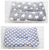 Dogs Cats Thick Fleece Warm Cozy Contemporary Sleeping Bed Blanket Mat Rug-Wiggleez-Blue Stars-S-Wiggleez
