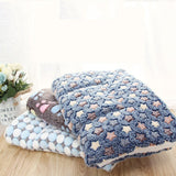 Dogs Cats Thick Fleece Warm Cozy Contemporary Sleeping Bed Blanket Mat Rug-Wiggleez-Blue Stars-S-Wiggleez