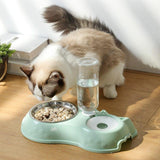 Feeder Bowl Dispenser With Water Bottle-Wiggleez-Blue-Wiggleez