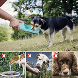 Foldable Dog Water Bottle-Wiggleez-350ML Blue-Wiggleez