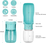 Foldable Dog Water Bottle-Wiggleez-350ML Blue-Wiggleez