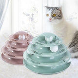 Four-Tier Ball Track Interactive Cat Tower Toy-Wiggleez-Blue-Wiggleez
