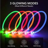 Led Light Dog Collar- USB Charging-Wiggleez-Red-Wiggleez