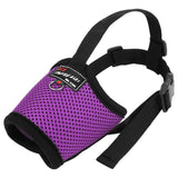 Mesh Nylon Adjustable Small Medium Large Breathable Dog Muzzle-Wiggleez-PURPLE-M-Wiggleez