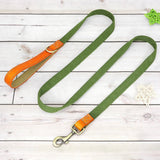Nylon Customized Personalized Dog Collar Leash Name ID Tag-Wiggleez-Green Leash-S-Wiggleez