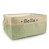 Personalized Dog and Cat Toy Storage Basket-Wiggleez-Green-S 12 x 8 x 5 In-Wiggleez