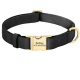Personalized Leather Engraved Dog Collar Pet Buckle For Small Medium Large Dogs-Wiggleez-Black-S-Wiggleez