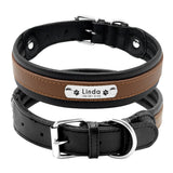 Personalized Leather Pet Name ID Dog Collar-Wiggleez-Black-M-Wiggleez