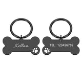 Personalized Pet ID Tag-Wiggleez-Black-40x21mm-Wiggleez