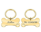 Personalized Pet ID Tag-Wiggleez-Gold-40x21mm-Wiggleez