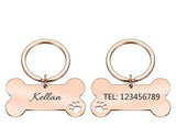 Personalized Pet ID Tag-Wiggleez-Rose gold-40x21mm-Wiggleez