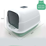 Pet Litter Box Fully Enclosed Spillproof Deodorant Cat Toilet Sandbox-Wiggleez-Cherry Blossom- with door-Wiggleez