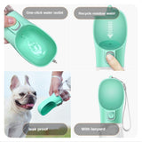 Portable Dog travel Water Bottle-Wiggleez-Green A-350ml-Wiggleez