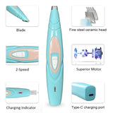 Professional Lightweight Silent Electric Dog Foot Hair Trimmer-Wiggleez-Blue-Wiggleez