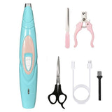 Professional Lightweight Silent Electric Dog Foot Hair Trimmer-Wiggleez-Blue Set-Wiggleez