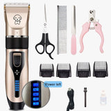Professional Silent Cordless Dog Hair Trimmer Set-Wiggleez-Gold-Wiggleez