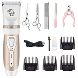 Professional Silent Cordless Dog Hair Trimmer Set-Wiggleez-Gold-Wiggleez