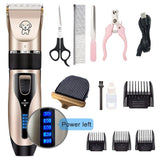 Professional Silent Cordless Dog Hair Trimmer Set-Wiggleez-Gold-Wiggleez