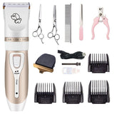 Professional Silent Cordless Dog Hair Trimmer Set-Wiggleez-White Set-Wiggleez