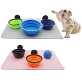 Silicone Dog Cat Non-Stick Waterproof Feeding Tray Mat-Dog Supplies-Wiggleez-Black-Wiggleez