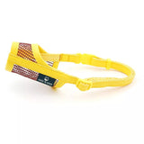 Small Medium Large dog Leatherette Nylon Mesh Muzzle-Wiggleez-Yellow Mesh-XS-Wiggleez