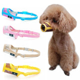 Small Medium Large dog Leatherette Nylon Mesh Muzzle-Wiggleez-Gray Mesh-XS-Wiggleez