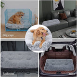 Soft Calming and Relaxing Ultra Plush Dog and Cat Bed-Wiggleez-Gray White-16 x 12 x 2 in-Wiggleez
