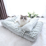 Soft Lounger Cozy Warm Stylish Pet Bed for Cats-Wiggleez-Green-S 26 x 18 in-Wiggleez