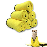 Soft bath towels for Pets-Wiggleez-Yellow-25x25cm-Wiggleez