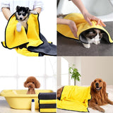 Soft bath towels for Pets-Wiggleez-Yellow-25x25cm-Wiggleez