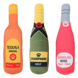 Squeaky Beer Bottle Shape Squeaky Plush Toy-Wiggleez-Orange-Wiggleez