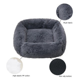 Super Soft Square Anti Anxiety Dog Bed-Wiggleez-White-S 22 x 18 in-Wiggleez