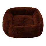 Super Soft Square Anti Anxiety Dog Bed-Wiggleez-Coffee-S 22 x 18 in-Wiggleez