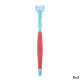 Three-Head Multi-angle Pet Toothbrush-Wiggleez-Red Blue-Wiggleez