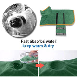 Warm Dog Bathrobe Towel-Wiggleez-Green-S-Wiggleez