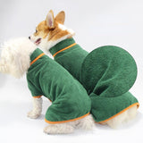 Warm Dog Bathrobe Towel-Wiggleez-Green-S-Wiggleez