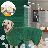 Warm Dog Bathrobe Towel-Wiggleez-Green-S-Wiggleez